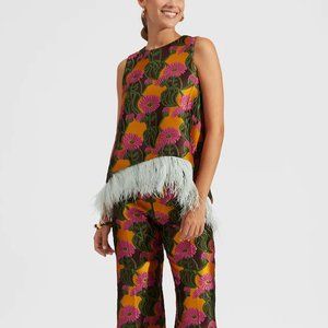 La Double J La Scala Top with Feathers